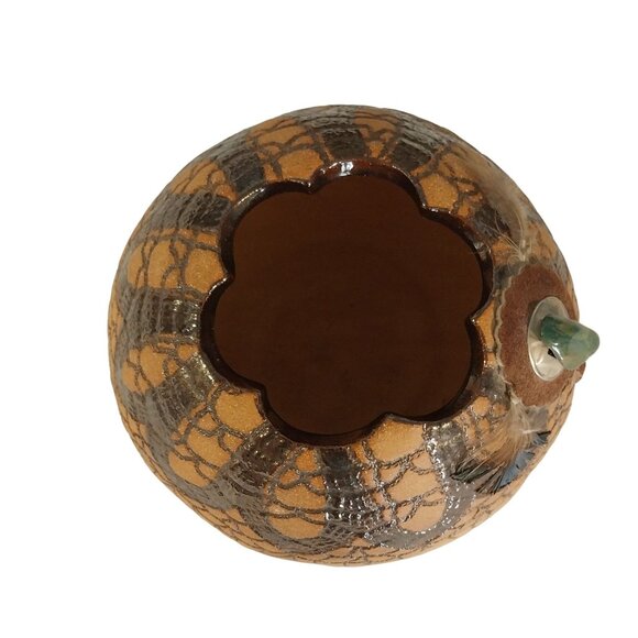 Southwestern Art Pottery Vase With Concho Feather Leather Accents By Trish Keck - Picture 6 of 10